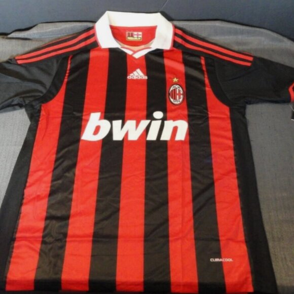 NWT LARGE ITALY ASSOCIAZIONE CALCIA MILAN ROSSONERI ADIDAS FUTBOL JERSEY SV 1141